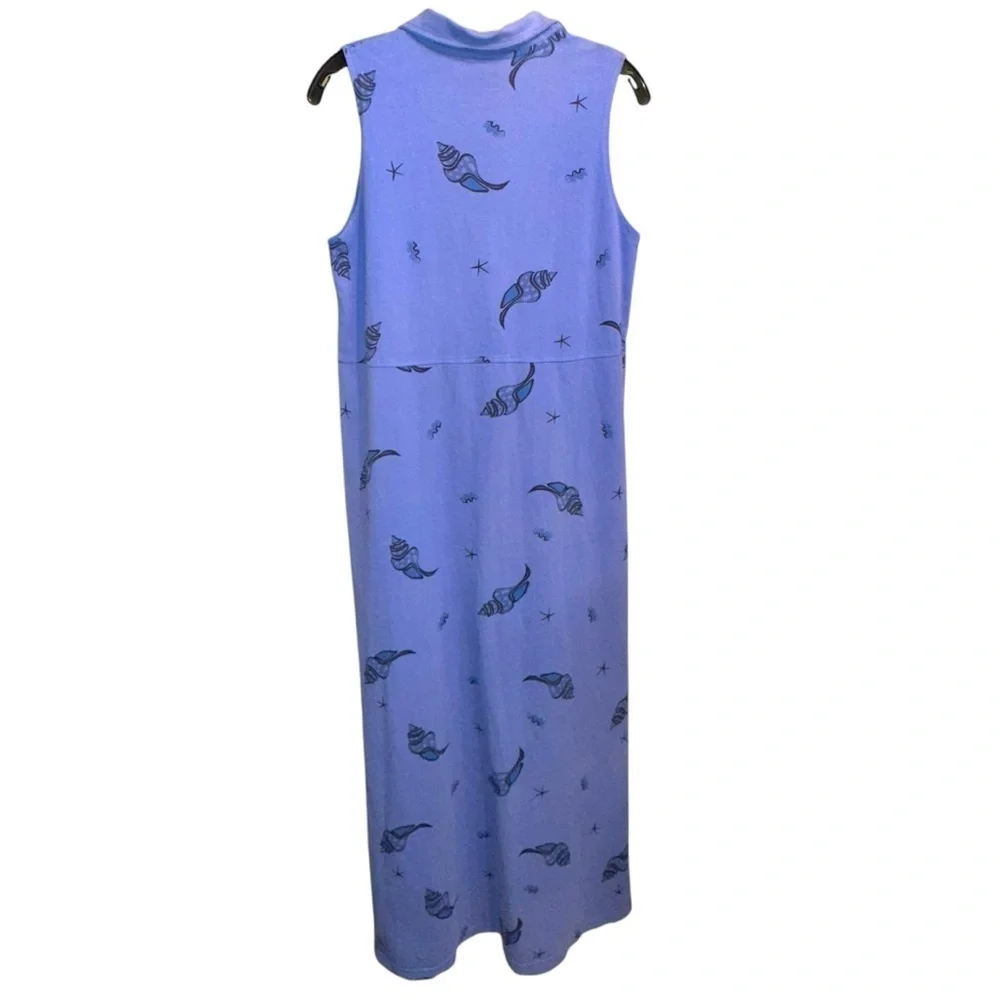 Zipcode Design Purple Seashell Starfish Beach Polo Maxi Dress M - Picture 9 of 9